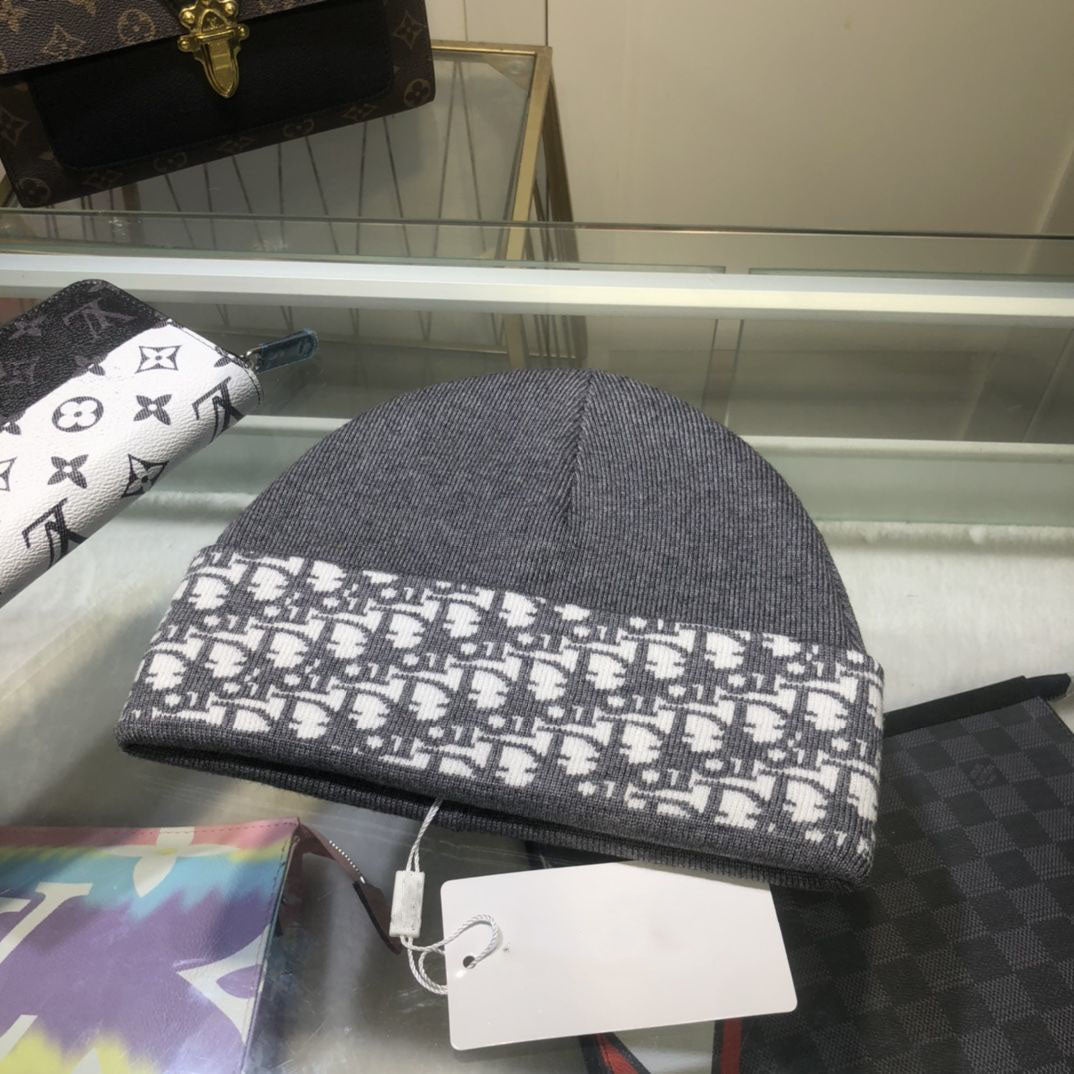 Hat men's autumn and winter knitted hat line cotton hat cold-proof wool hat cycling winter hat men